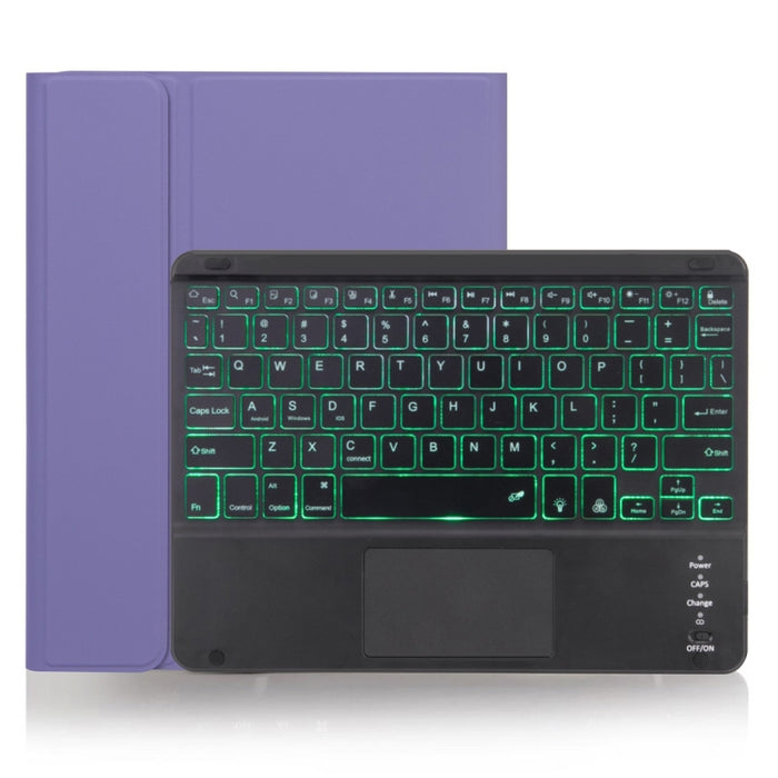 X-11BCS Funda para tableta con teclado Bluetooth desmontable con textura lisa de piel para iPad Pro de 11 pulgadas 2020/2018, con panel táctil, ranura para lápiz y retroiluminación