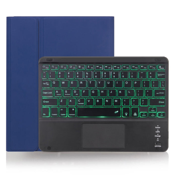 X-11BCS Funda para tableta con teclado Bluetooth desmontable con textura lisa de piel para iPad Pro de 11 pulgadas 2020/2018, con panel táctil, ranura para lápiz y retroiluminación