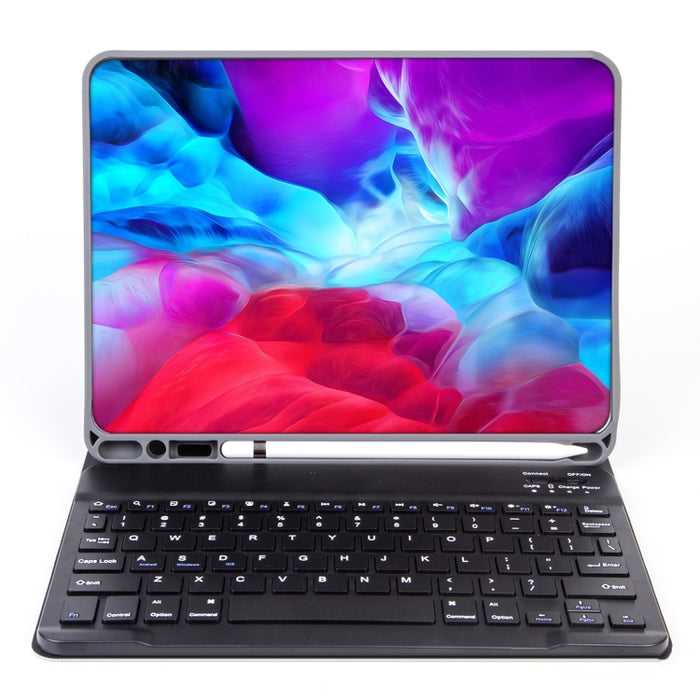 Funda para tableta con teclado Bluetooth desmontable con textura lisa de piel X-11BS para iPad Pro de 11 pulgadas 2020/2018, con ranura para bolígrafo y retroiluminación