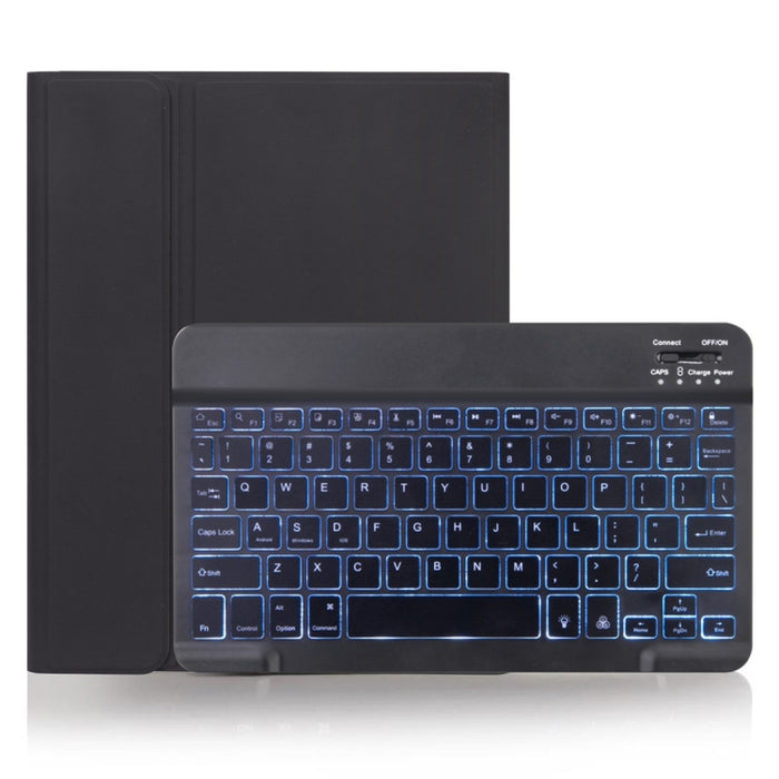 Funda para tableta con teclado Bluetooth desmontable con textura lisa de piel X-11BS para iPad Pro de 11 pulgadas 2020/2018, con ranura para bolígrafo y retroiluminación
