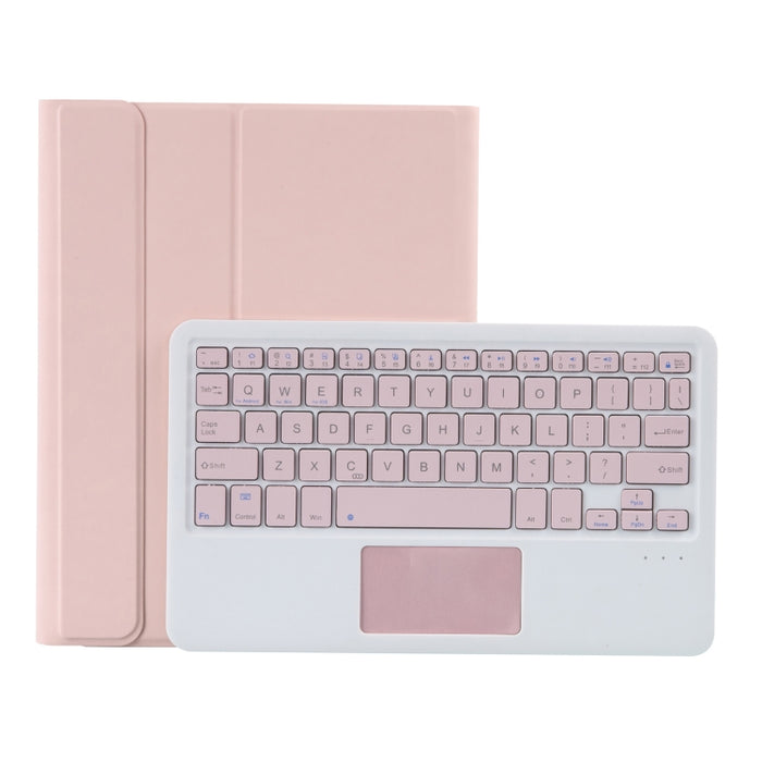 YT11B-A Funda de cuero para tableta con teclado Bluetooth desmontable de color caramelo con panel táctil, ranura para bolígrafo y soporte para iPad Pro de 11 pulgadas 2021
