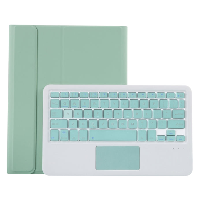 YT11B-A Funda de cuero para tableta con teclado Bluetooth desmontable de color caramelo con panel táctil, ranura para bolígrafo y soporte para iPad Pro de 11 pulgadas 2021