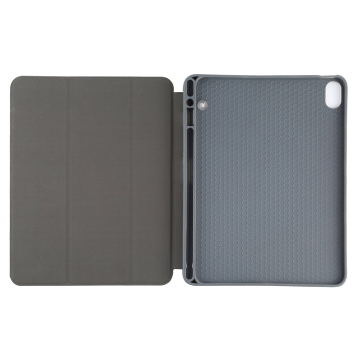 Mutural YASHI Series TPU + PU Patrón de tela Textura Funda de cuero con tapa horizontal con soporte plegable triple y ranura para bolígrafo y función de activación / suspensión para iPad Air 2022/2020 10.9