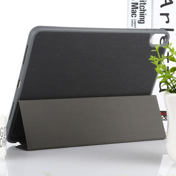 Mutural YASHI Series TPU + PU Patrón de tela Textura Funda de cuero con tapa horizontal con soporte plegable triple y ranura para bolígrafo y función de activación / suspensión para iPad Air 2022/2020 10.9