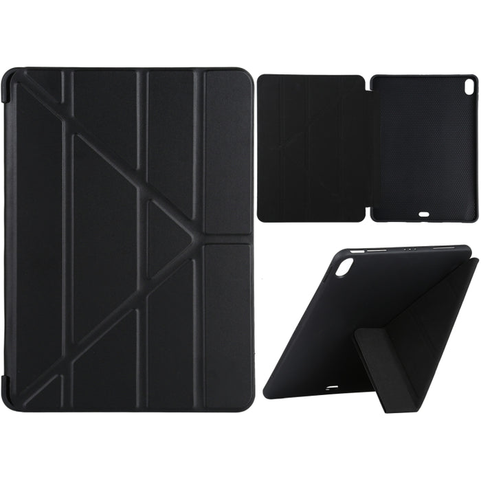 Millet Texture PU + Funda de cuero de cobertura total de silicona con soporte plegable múltiple para iPad Air (2020) de 10,9 pulgadas