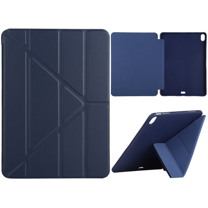 Millet Texture PU + Funda de cuero de cobertura total de silicona con soporte plegable múltiple para iPad Air (2020) de 10,9 pulgadas