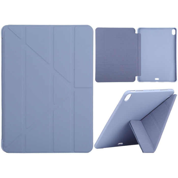 Millet Texture PU + Funda de cuero de cobertura total de silicona con soporte plegable múltiple para iPad Air (2020) de 10,9 pulgadas