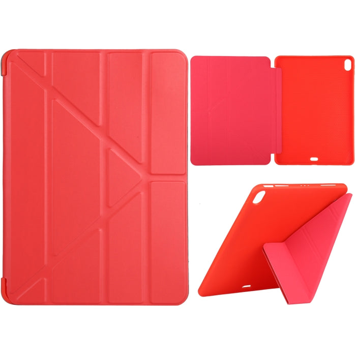 Millet Texture PU + Funda de cuero de cobertura total de silicona con soporte plegable múltiple para iPad Air (2020) de 10,9 pulgadas