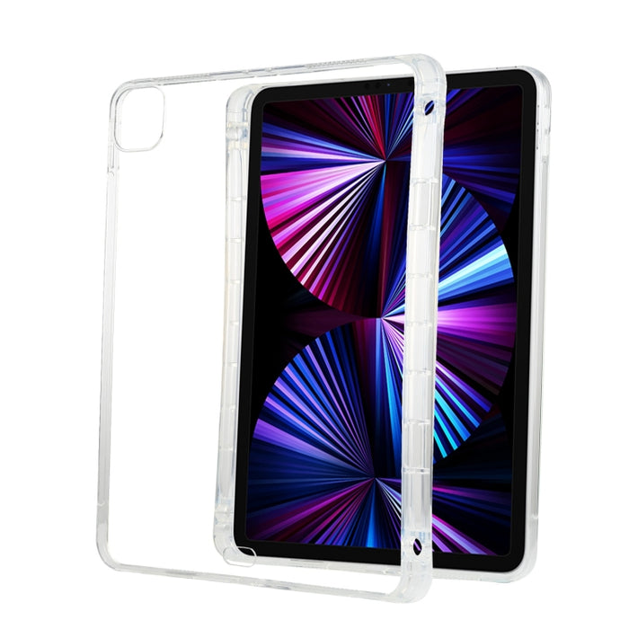 Para iPad Pro 11 2022 / 2021 Funda protectora transparente de silicona TPU anticaída para tableta con ranura para bolígrafo