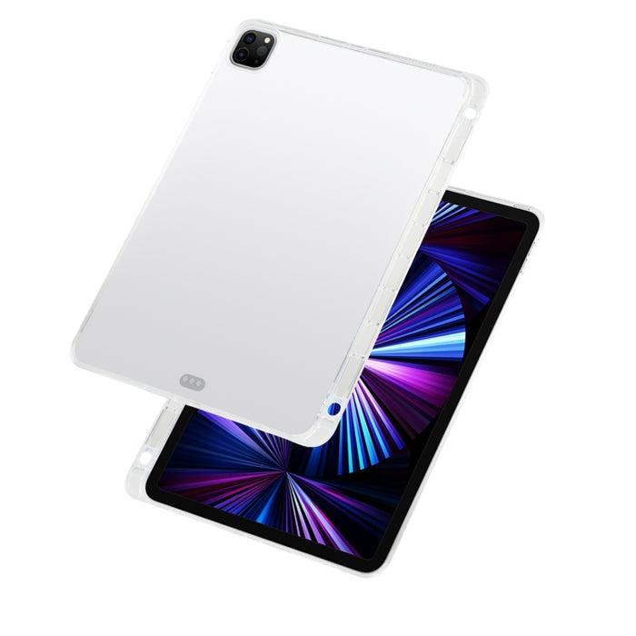 Para iPad Pro 11 2022 / 2021 Funda protectora transparente de silicona TPU anticaída para tableta con ranura para bolígrafo