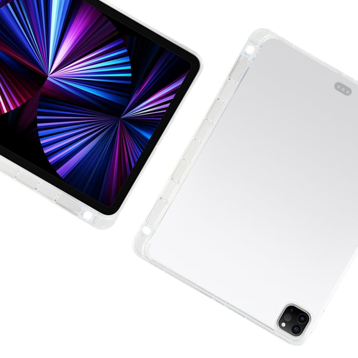 Para iPad Pro 11 2022 / 2021 Funda protectora transparente de silicona TPU anticaída para tableta con ranura para bolígrafo