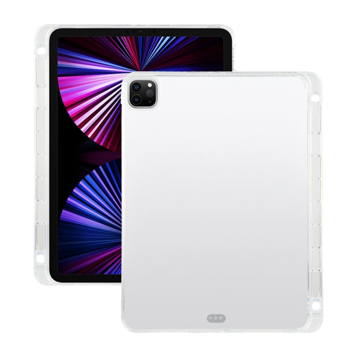 Para iPad Pro 11 2022 / 2021 Funda protectora transparente de silicona TPU anticaída para tableta con ranura para bolígrafo