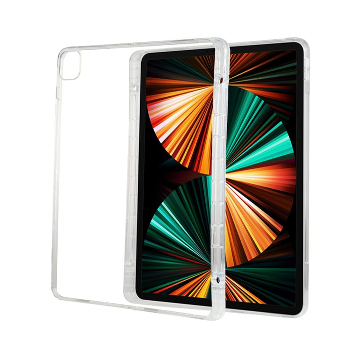 Para iPad Pro 12,9 2022/2021, funda protectora transparente de silicona TPU todo incluido para tableta anticaída con ranura para bolígrafo