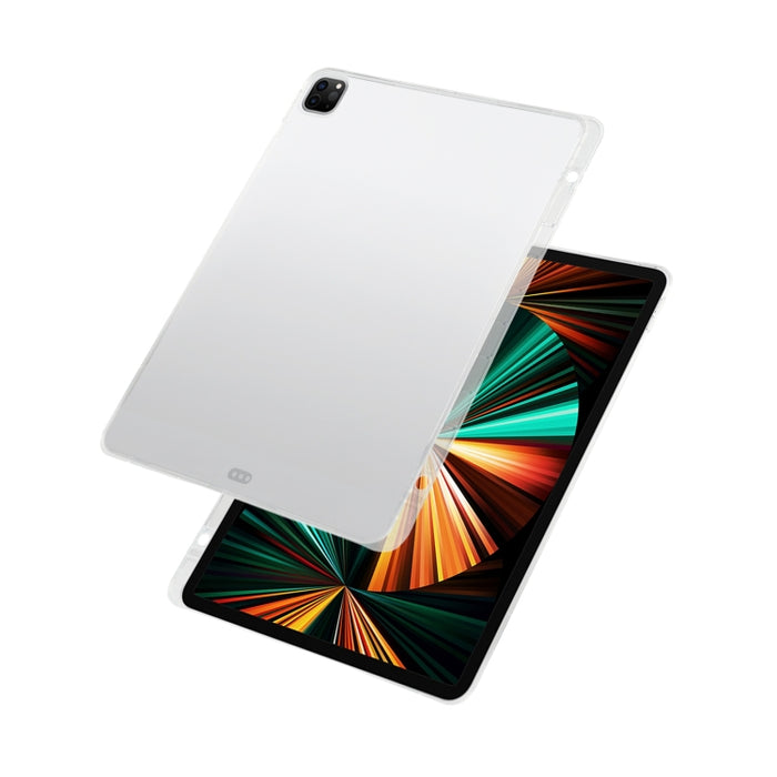 Para iPad Pro 12,9 2022/2021, funda protectora transparente de silicona TPU todo incluido para tableta anticaída con ranura para bolígrafo