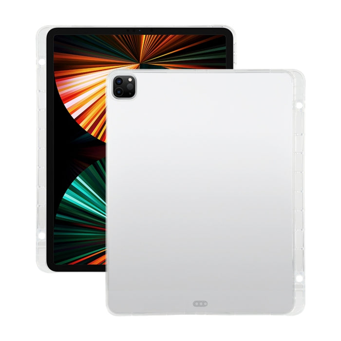 Para iPad Pro 12,9 2022/2021, funda protectora transparente de silicona TPU todo incluido para tableta anticaída con ranura para bolígrafo
