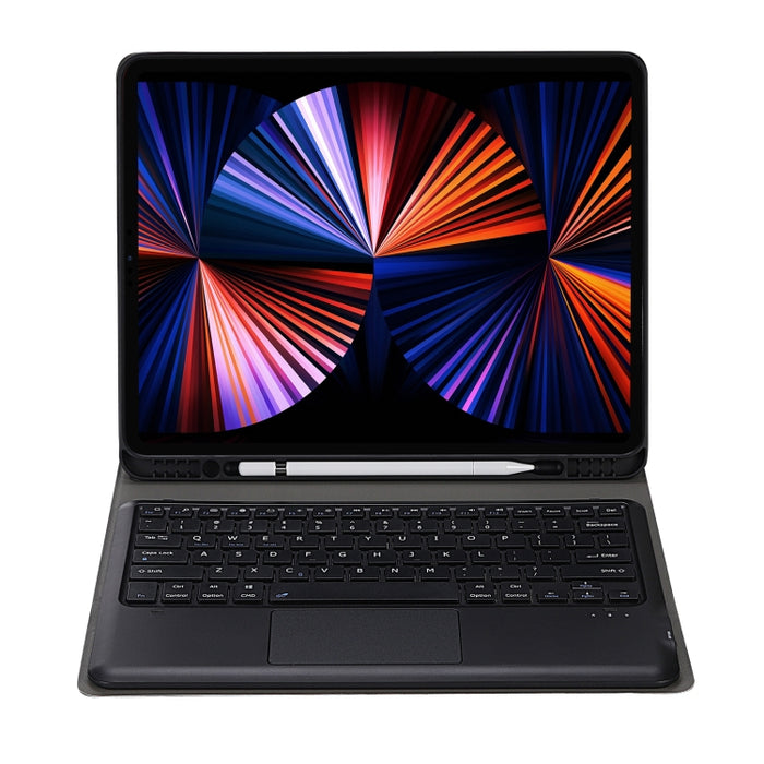 A12B-A Funda para tableta con teclado Bluetooth desmontable ABS ultrafina con panel táctil, ranura para bolígrafo y soporte para iPad Pro 12,9 2021/2020/2018