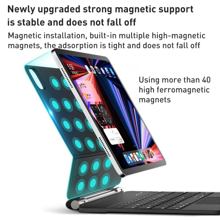 Funda de cuero con teclado Bluetooth suspendido mágico T89 para iPad Pro 11 2022 / 2021 / 2020 / 2018