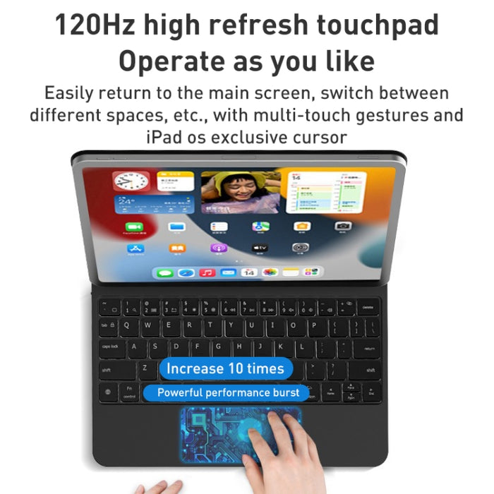 Funda de cuero con teclado Bluetooth suspendido mágico T89 para iPad Pro 11 2022 / 2021 / 2020 / 2018
