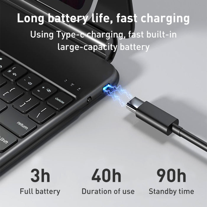 Funda de cuero con teclado Bluetooth suspendido mágico T89 para iPad Pro 11 2022 / 2021 / 2020 / 2018