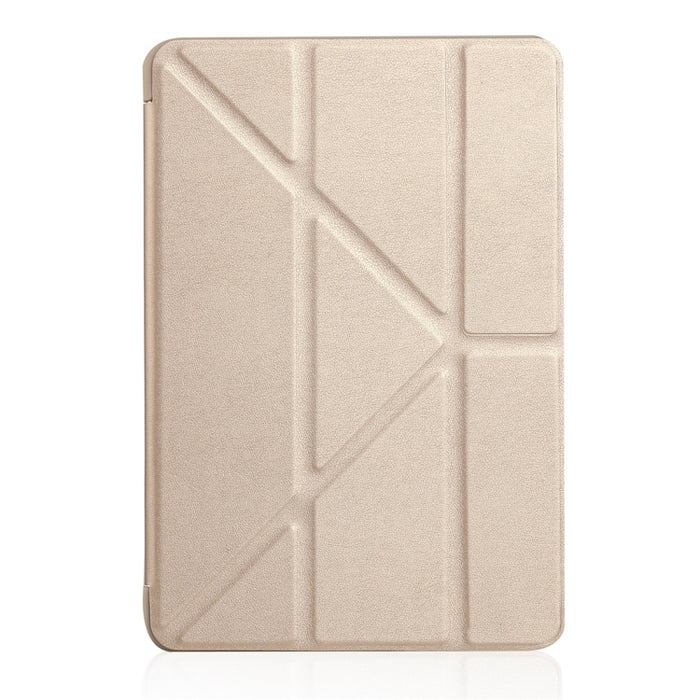 Funda de cuero de cobertura total de gel de silicona Millet Texture PU+ para iPad Mini 2019, con soporte plegable múltiple