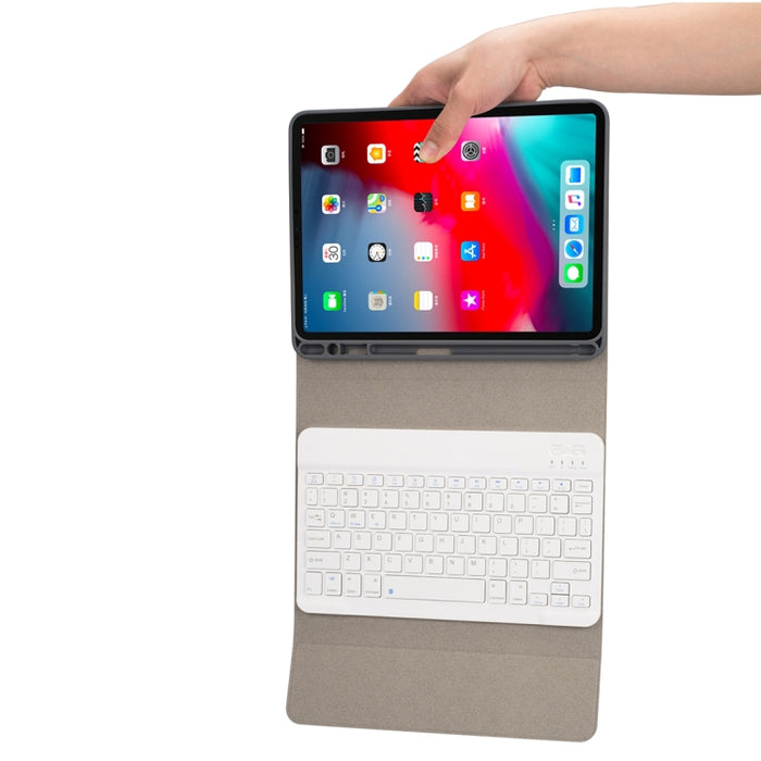 RK11 para iPad Pro 11 pulgadas textura de seda teclado Bluetooth desmontable Funda de cuero para tableta con ranura para bolígrafo y función de soporte