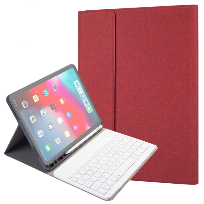 RK11 para iPad Pro 11 pulgadas textura de seda teclado Bluetooth desmontable Funda de cuero para tableta con ranura para bolígrafo y función de soporte
