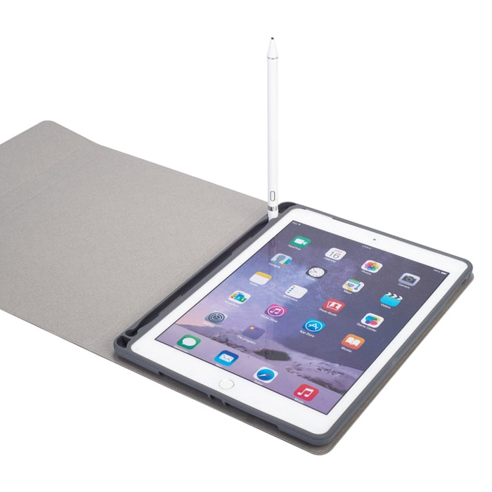 RK508 Para iPad Air 2 y Air 1 / Pro de 9,7 pulgadas y iPad 2017 y iPad 2018 Textura de seda Funda de cuero para tableta con teclado Bluetooth de plástico desmontable con función de soporte y ranura para bolígrafo