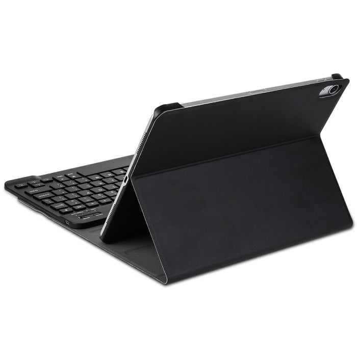 Teclado Bluetooth desmontable + Funda para tableta de cuero con tapa horizontal con textura cepillada y soporte para iPad Pro de 11 pulgadas (2018)