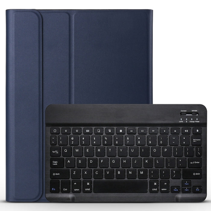 Teclado Bluetooth desmontable + Funda para tableta de cuero con tapa horizontal con textura cepillada y soporte para iPad Pro de 11 pulgadas (2018)