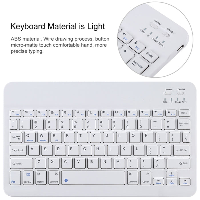 TG11B Teclado blanco Bluetooth desmontable + Funda de cuero de microfibra para tableta para iPad Pro de 11 pulgadas (2020), con ranura para bolígrafo y soporte