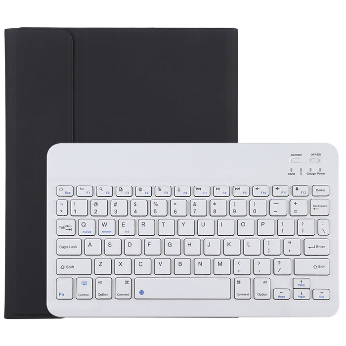TG11B Teclado blanco Bluetooth desmontable + Funda de cuero de microfibra para tableta para iPad Pro de 11 pulgadas (2020), con ranura para bolígrafo y soporte
