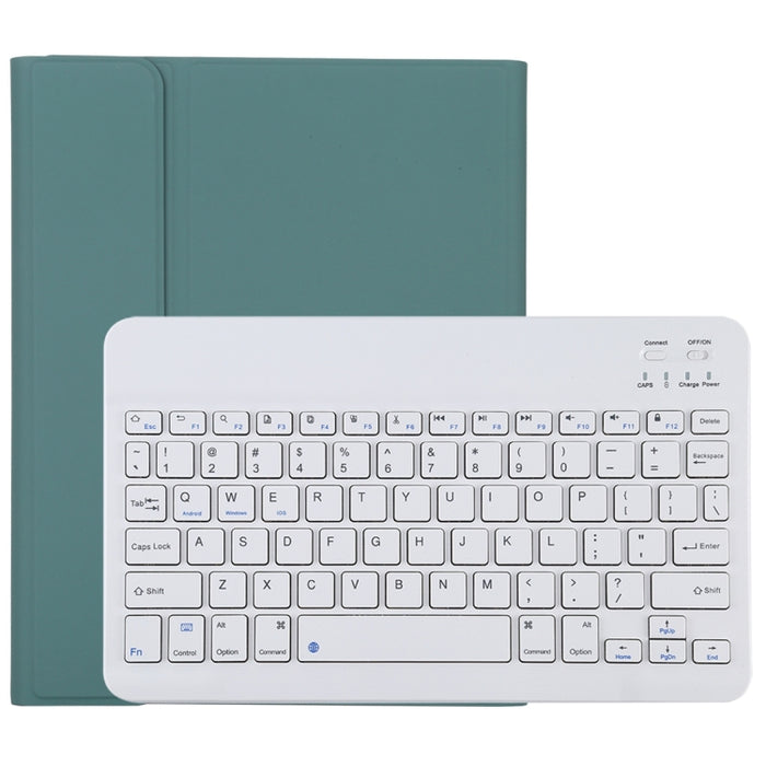 TG11B Teclado blanco Bluetooth desmontable + Funda de cuero de microfibra para tableta para iPad Pro de 11 pulgadas (2020), con ranura para bolígrafo y soporte