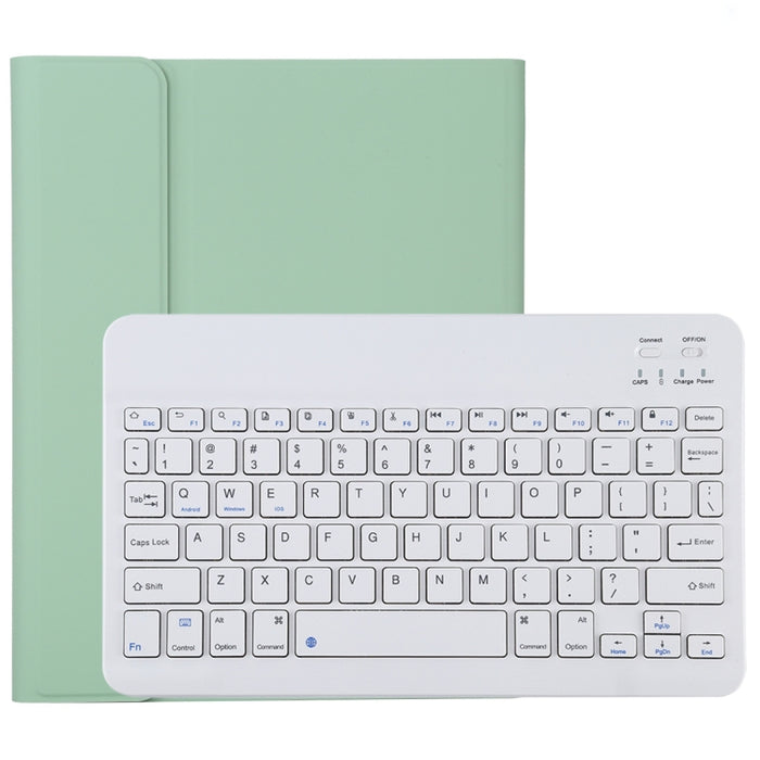 TG11B Teclado blanco Bluetooth desmontable + Funda de cuero de microfibra para tableta para iPad Pro de 11 pulgadas (2020), con ranura para bolígrafo y soporte