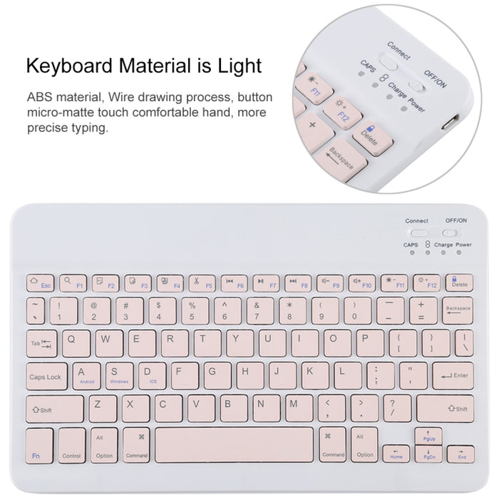 TG11B Teclado rosa Bluetooth desmontable + Funda de cuero de microfibra para tableta para iPad Pro de 11 pulgadas (2020), con ranura para bolígrafo y soporte