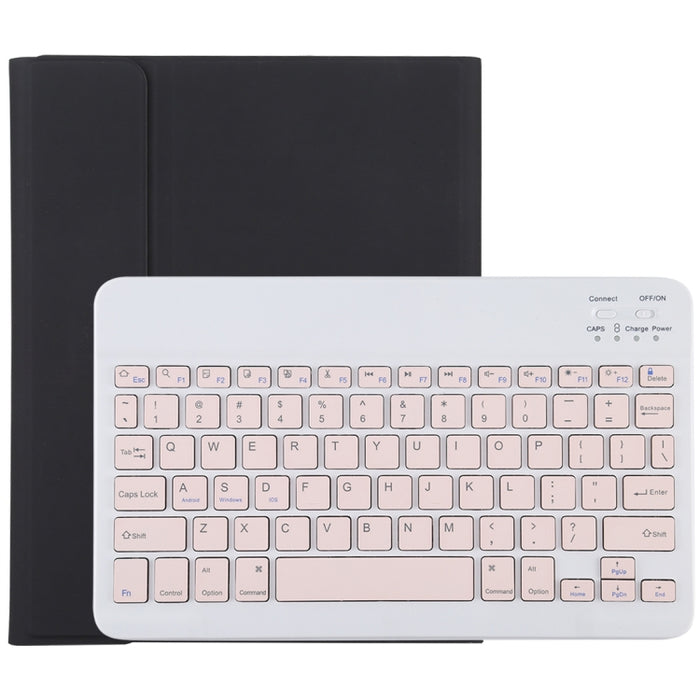 TG11B Teclado rosa Bluetooth desmontable + Funda de cuero de microfibra para tableta para iPad Pro de 11 pulgadas (2020), con ranura para bolígrafo y soporte