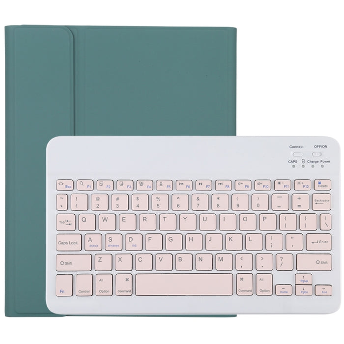 TG11B Teclado rosa Bluetooth desmontable + Funda de cuero de microfibra para tableta para iPad Pro de 11 pulgadas (2020), con ranura para bolígrafo y soporte