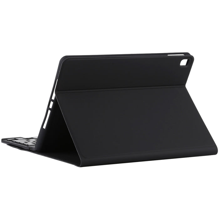 TG11B Teclado negro Bluetooth desmontable + Funda de cuero de microfibra para tableta para iPad Pro de 11 pulgadas (2020), con ranura para bolígrafo y soporte