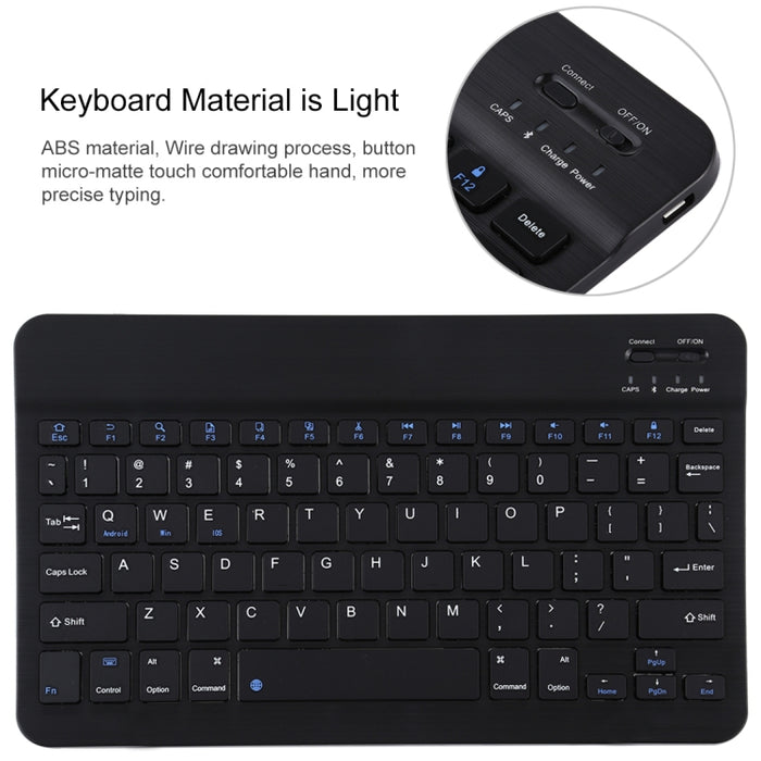 TG11B Teclado negro Bluetooth desmontable + Funda de cuero de microfibra para tableta para iPad Pro de 11 pulgadas (2020), con ranura para bolígrafo y soporte