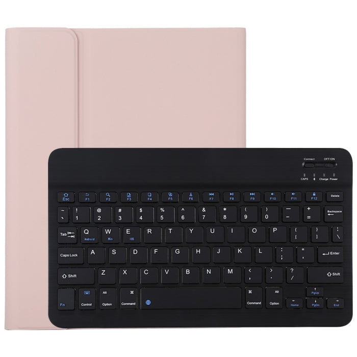 TG11B Teclado negro Bluetooth desmontable + Funda de cuero de microfibra para tableta para iPad Pro de 11 pulgadas (2020), con ranura para bolígrafo y soporte