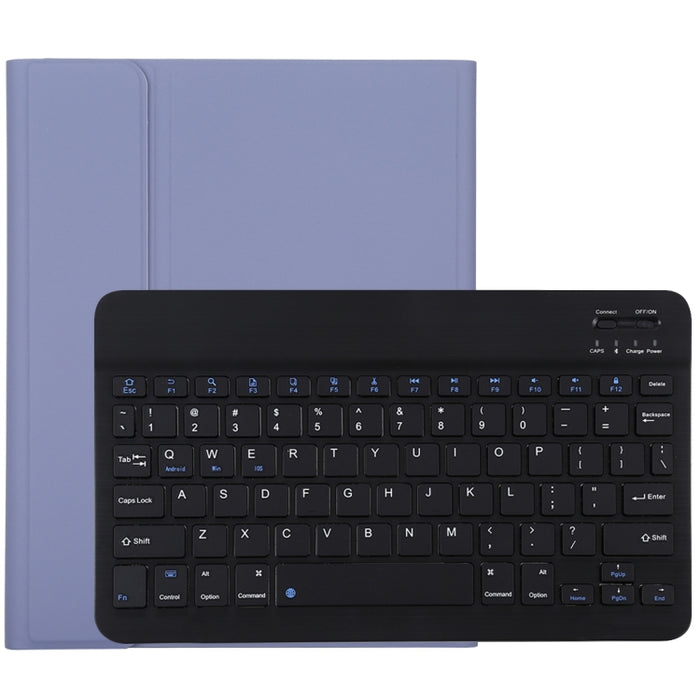 TG11B Teclado negro Bluetooth desmontable + Funda de cuero de microfibra para tableta para iPad Pro de 11 pulgadas (2020), con ranura para bolígrafo y soporte