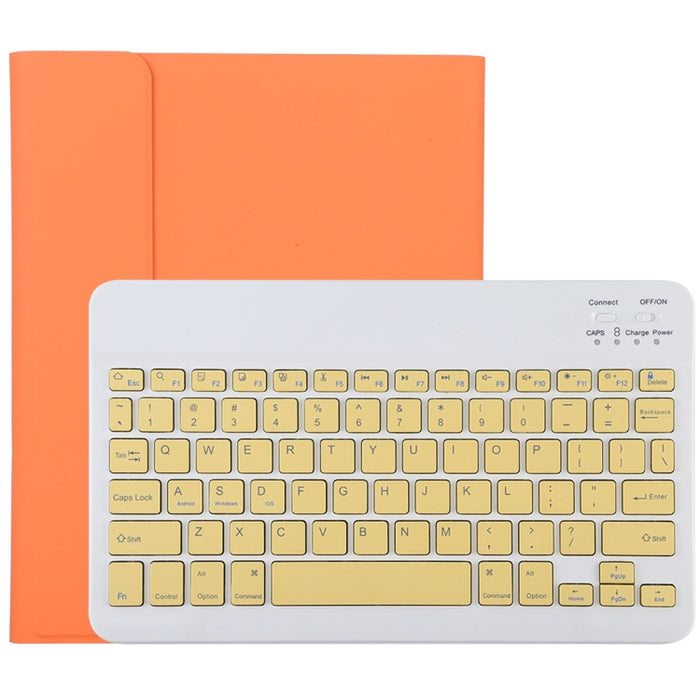 TG11B Teclado amarillo Bluetooth desmontable + Funda de cuero de microfibra para tableta para iPad Pro de 11 pulgadas (2020), con ranura para bolígrafo y soporte