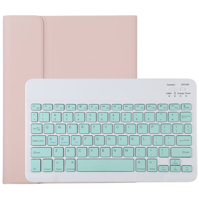 TG11B Teclado verde Bluetooth desmontable + Funda de cuero de microfibra para tableta para iPad Pro de 11 pulgadas (2020), con ranura para bolígrafo y soporte