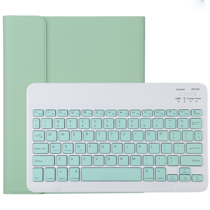 TG11B Teclado verde Bluetooth desmontable + Funda de cuero de microfibra para tableta para iPad Pro de 11 pulgadas (2020), con ranura para bolígrafo y soporte