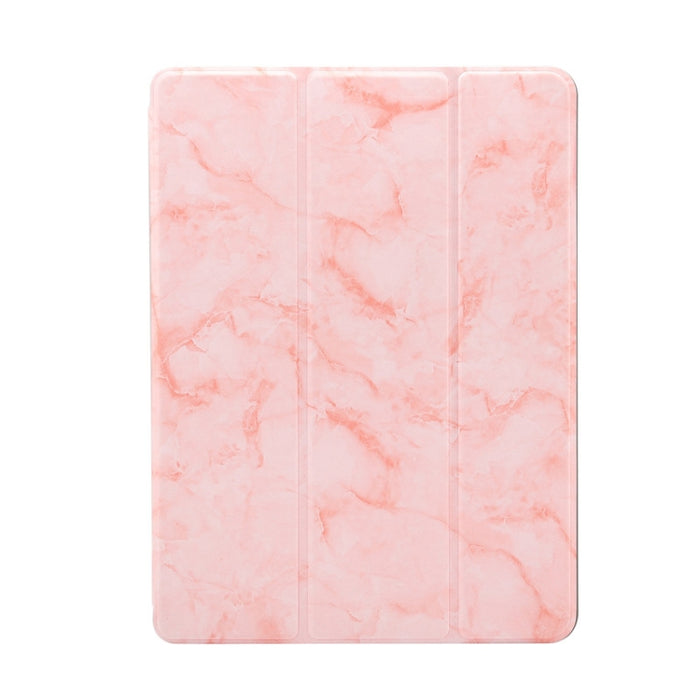 Funda de cuero con tapa horizontal con patrón de textura de mármol para iPad Air 2019 de 10,5 pulgadas, con soporte plegable triple, ranura para bolígrafo y función de suspensión/activación