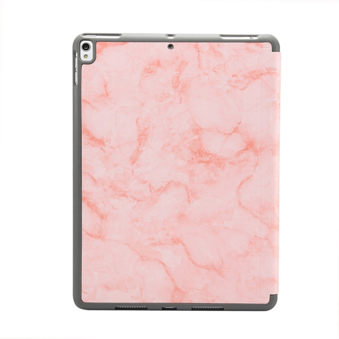 Funda de cuero con tapa horizontal con patrón de textura de mármol para iPad Air 2019 de 10,5 pulgadas, con soporte plegable triple, ranura para bolígrafo y función de suspensión/activación