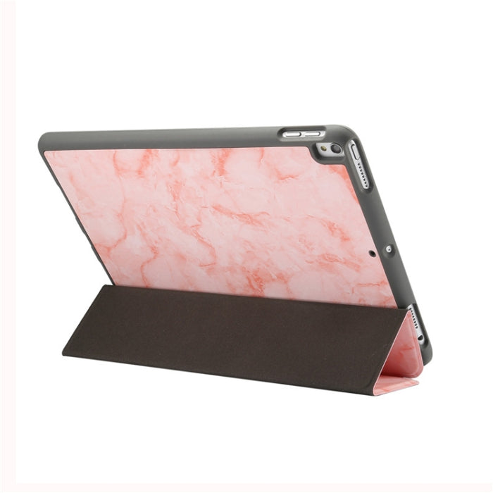 Funda de cuero con tapa horizontal con patrón de textura de mármol para iPad Air 2019 de 10,5 pulgadas, con soporte plegable triple, ranura para bolígrafo y función de suspensión/activación