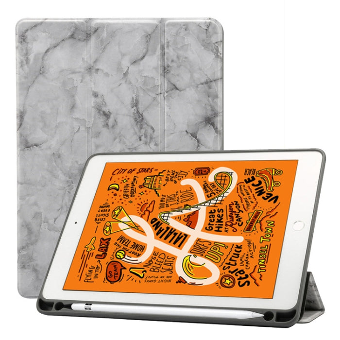 Funda de cuero con tapa horizontal con patrón de textura de mármol para iPad Air 2019 de 10,5 pulgadas, con soporte plegable triple, ranura para bolígrafo y función de suspensión/activación