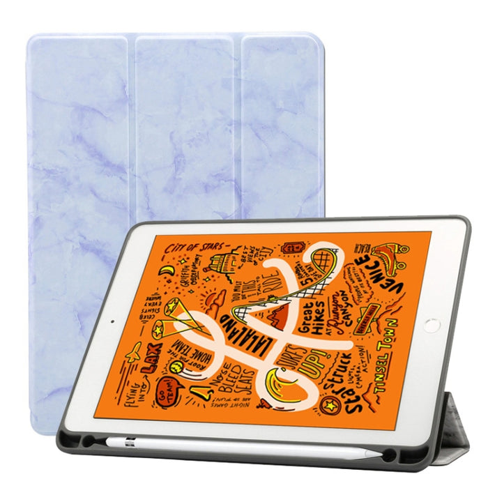 Funda de cuero con tapa horizontal con patrón de textura de mármol para iPad Air 2019 de 10,5 pulgadas, con soporte plegable triple, ranura para bolígrafo y función de suspensión/activación