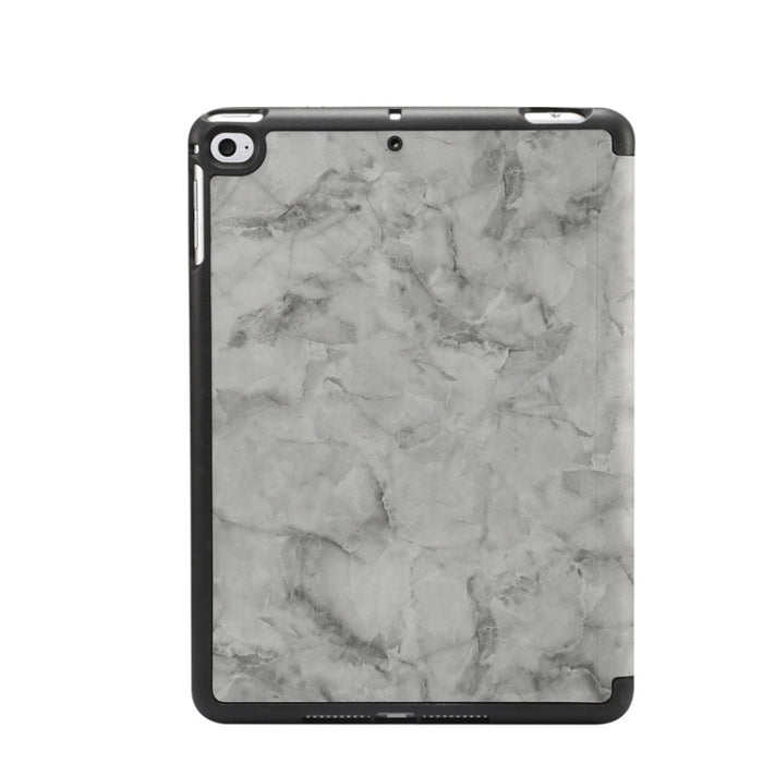 Funda de cuero con tapa horizontal con patrón de textura de mármol para iPad Mini 2019, con soporte plegable triple y ranura para bolígrafo y función de suspensión/activación