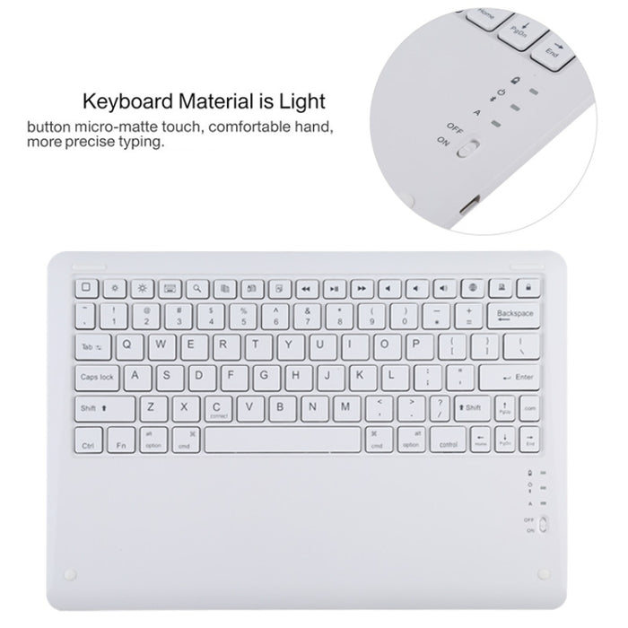 T129 Funda para tableta de cuero de microfibra con teclado blanco Bluetooth desmontable para iPad Pro de 12,9 pulgadas (2020), con soporte